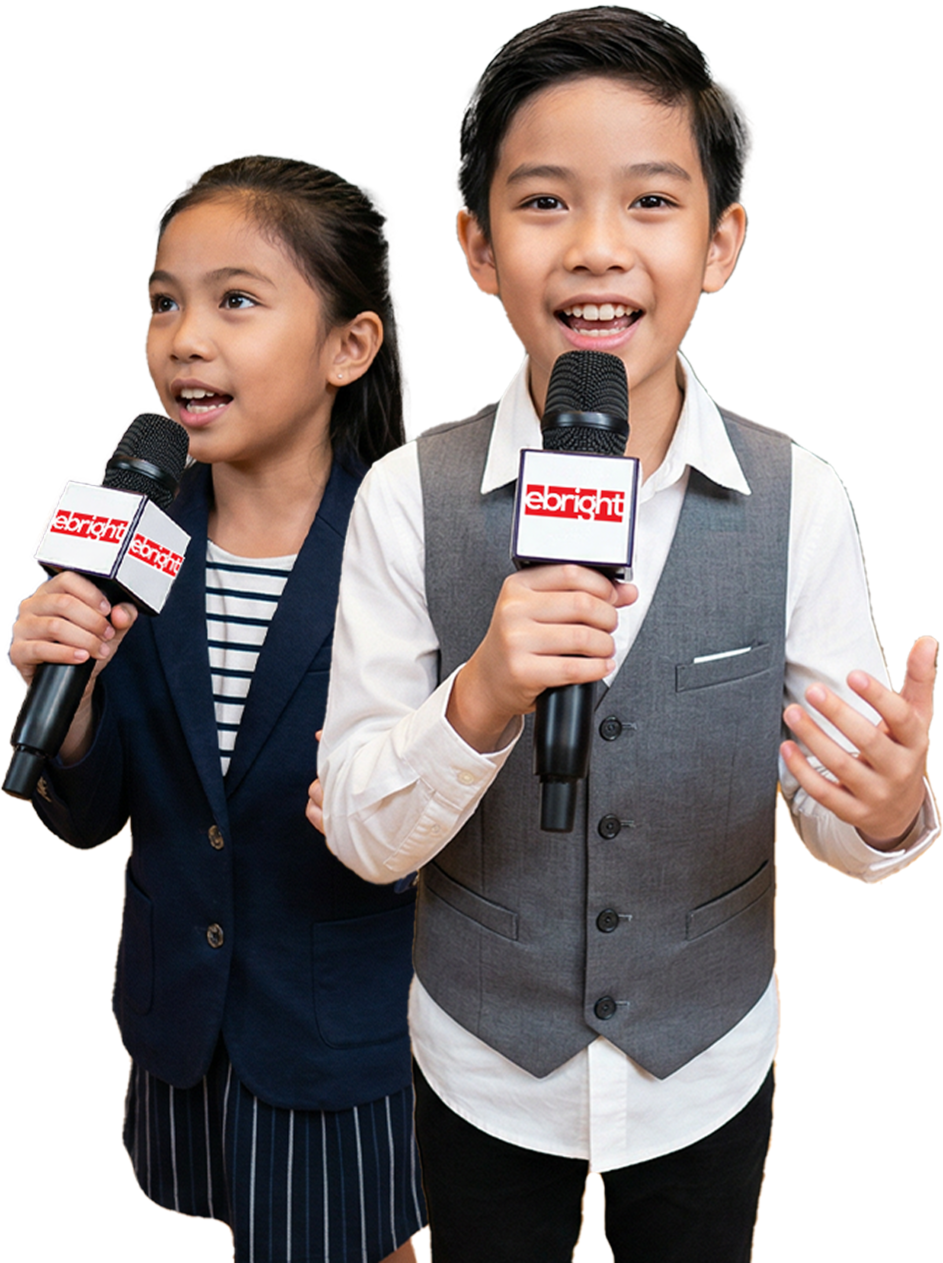 Ebright students with microphones