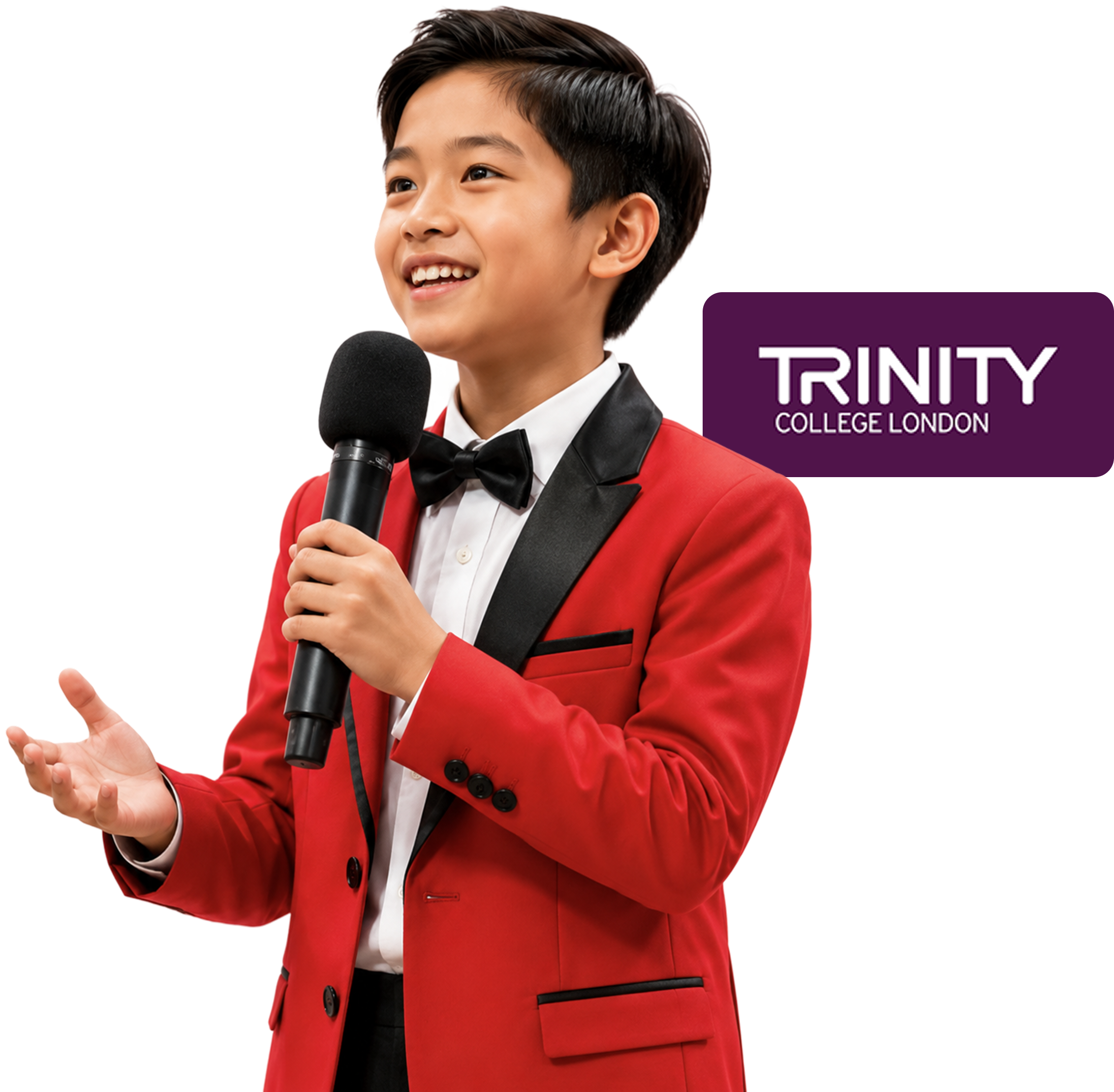 Ebright student with microphone