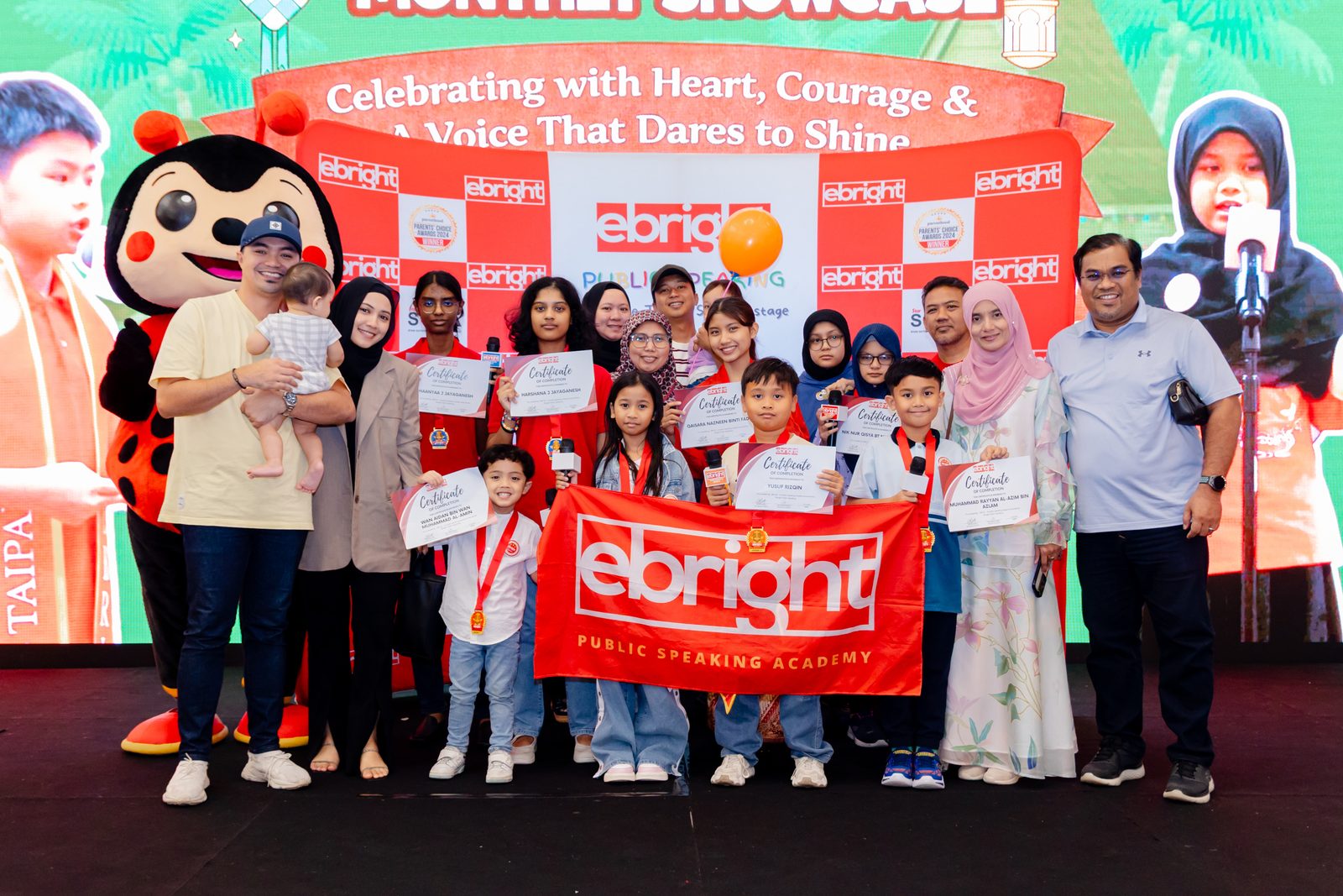 Ebright students on stage